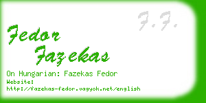 fedor fazekas business card